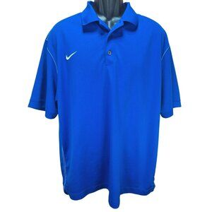 Nike Golf Blue Dri-Fit Mens XL Polo Shirt Short Sleeve Lightweight Breathable